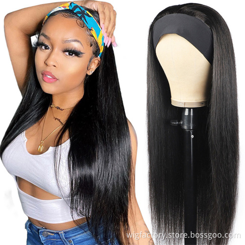 Cheap human hair headband wigs,glueless brazilian human hair wigs curly,machine human hair wig remy human hair  for black wo